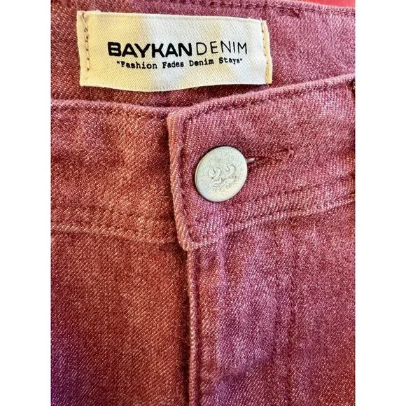 Baykan Denim Mauve Design Sample Jeans Cropped Fit - Picture 7 of 16